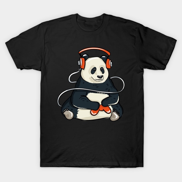 Gaming Panda T-Shirt by LetsBeginDesigns